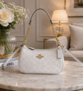 NEW COACH Teri 2Way Shoulder Bag Signature Coated Canvas White outlet CA548