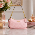 Coach Teri Shoulder Bag In Signature Canvas CAL51 Powder Pink NEW