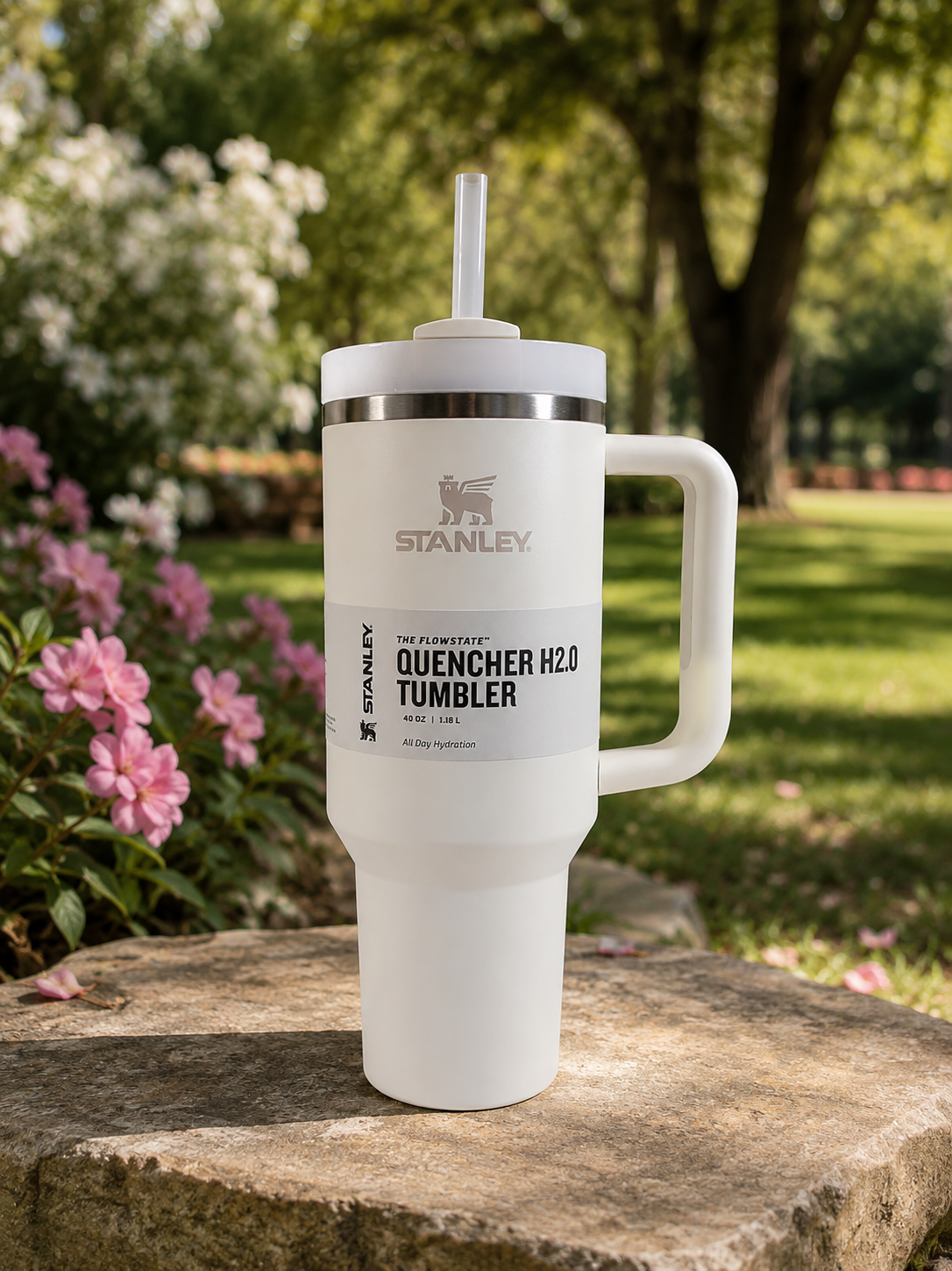 Stanley 40oz Cream The Flowstate Quencher H2.0 Stainless Steel Tumbler