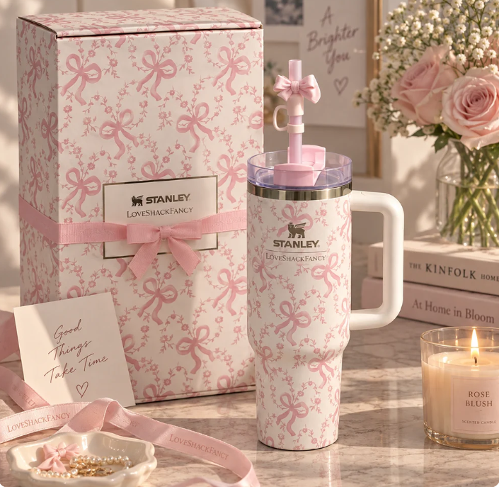 LoveShackFancy Stanley Pink Luxe Tumbler  40oz