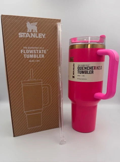 Stanley Quencher H2.0 Tumbler with Handle & Straw 40 oz - Fuchsia