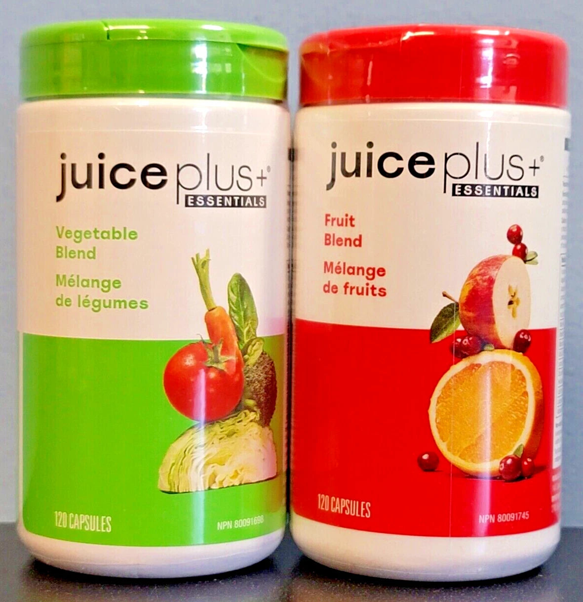 Juice Plus+ Essentials USA - Fruit & Veg Juice Powders(120 ea/240 Caps)
